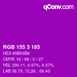 カラーコード: RGB 155 3 185 | qconv.com