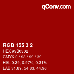 Color code: RGB 155 3 2 | qconv.com