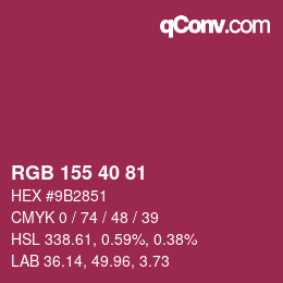 Color code: RGB 155 40 81 | qconv.com