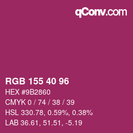 Color code: RGB 155 40 96 | qconv.com