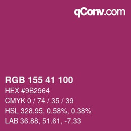 Color code: RGB 155 41 100 | qconv.com