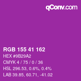 Color code: RGB 155 41 162 | qconv.com