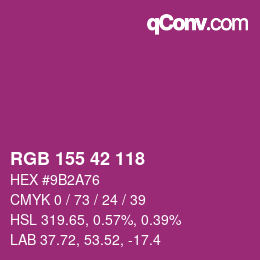 カラーコード: RGB 155 42 118 | qconv.com