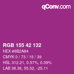 カラーコード: RGB 155 42 132 | qconv.com