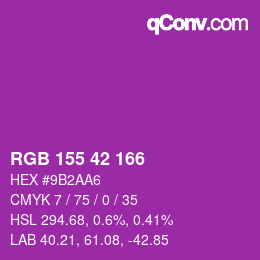 颜色代码: RGB 155 42 166 | qconv.com