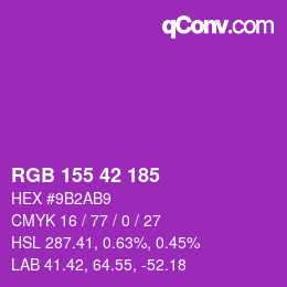カラーコード: RGB 155 42 185 | qconv.com