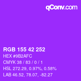 カラーコード: RGB 155 42 252 | qconv.com