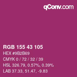 Color code: RGB 155 43 105 | qconv.com