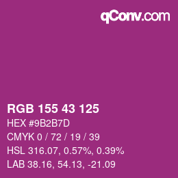 Color code: RGB 155 43 125 | qconv.com