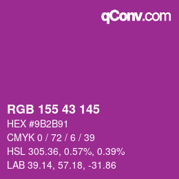 カラーコード: RGB 155 43 145 | qconv.com