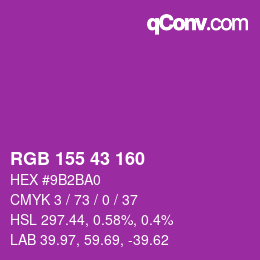 Color code: RGB 155 43 160 | qconv.com