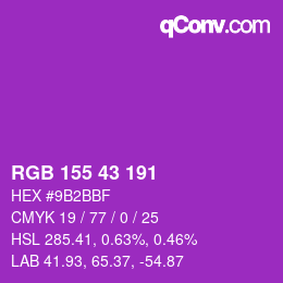 カラーコード: RGB 155 43 191 | qconv.com