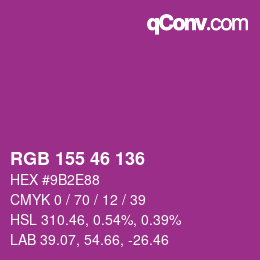Color code: RGB 155 46 136 | qconv.com
