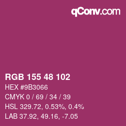 Color code: RGB 155 48 102 | qconv.com