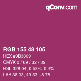 Color code: RGB 155 48 105 | qconv.com