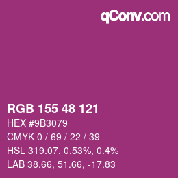 Color code: RGB 155 48 121 | qconv.com