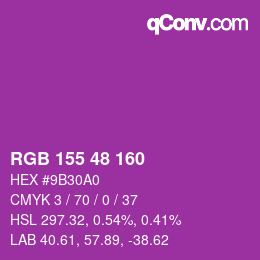 カラーコード: RGB 155 48 160 | qconv.com