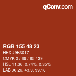 カラーコード: RGB 155 48 23 | qconv.com