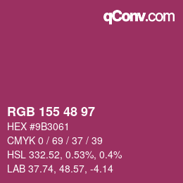 Color code: RGB 155 48 97 | qconv.com