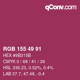 Color code: RGB 155 49 91 | qconv.com