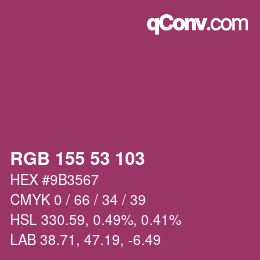 カラーコード: RGB 155 53 103 | qconv.com