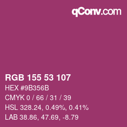 カラーコード: RGB 155 53 107 | qconv.com