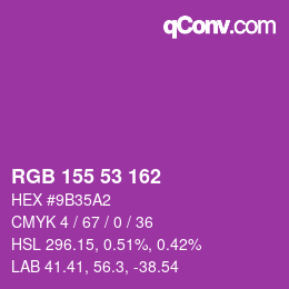 カラーコード: RGB 155 53 162 | qconv.com