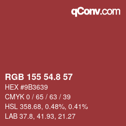 カラーコード: RGB 155 54.8 57 | qconv.com