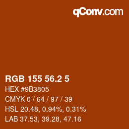カラーコード: RGB 155 56.2 5 | qconv.com