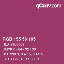 カラーコード: RGB 155 56 105 | qconv.com