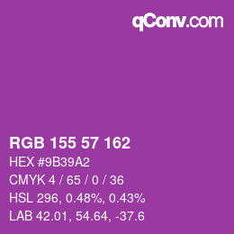 カラーコード: RGB 155 57 162 | qconv.com