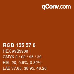Color code: RGB 155 57 8 | qconv.com