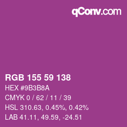 Farbcode: RGB 155 59 138 | qconv.com