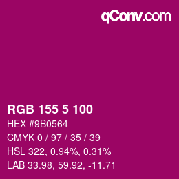 Color code: RGB 155 5 100 | qconv.com