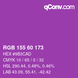 カラーコード: RGB 155 60 173 | qconv.com