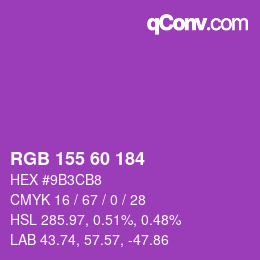 カラーコード: RGB 155 60 184 | qconv.com