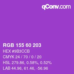 颜色代码: RGB 155 60 203 | qconv.com