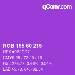 Farbcode: RGB 155 60 215 | qconv.com