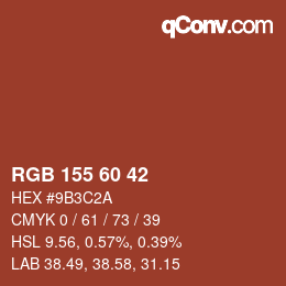 カラーコード: RGB 155 60 42 | qconv.com