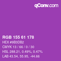 Color code: RGB 155 61 178 | qconv.com