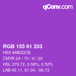Color code: RGB 155 61 203 | qconv.com