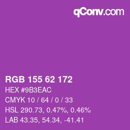 Farbcode: RGB 155 62 172 | qconv.com