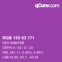 Color code: RGB 155 63 171 | qconv.com