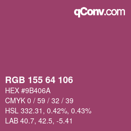 Color code: RGB 155 64 106 | qconv.com