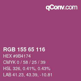 Color code: RGB 155 65 116 | qconv.com