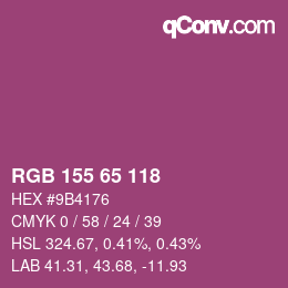 颜色代码: RGB 155 65 118 | qconv.com