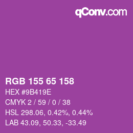 カラーコード: RGB 155 65 158 | qconv.com