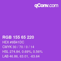 カラーコード: RGB 155 65 220 | qconv.com