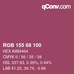 Color code: RGB 155 68 100 | qconv.com