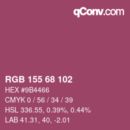 Color code: RGB 155 68 102 | qconv.com